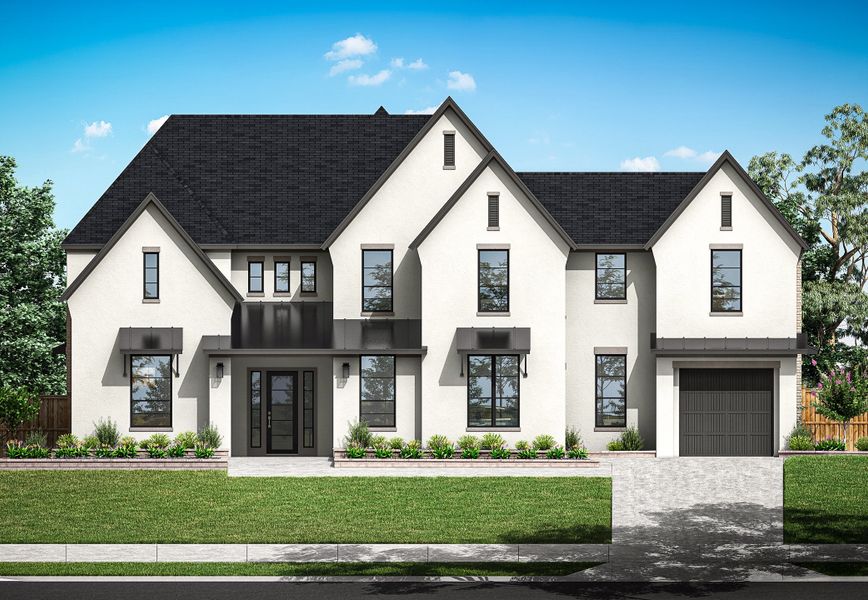 Front exterior of a home in the Harvest Green 75′ community, located in Richmond, TX (Image 8).
