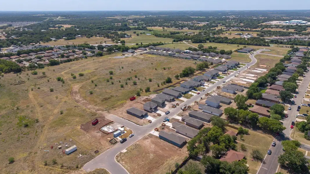 Aerial view of the Hidden Trails community in Belton, TX, showing layout and nearby surroundings (Image 13).