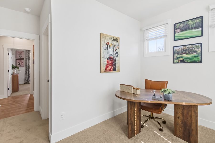 Furnished interior in a model home at Hawthorne Summit in Greenville (Image 22).