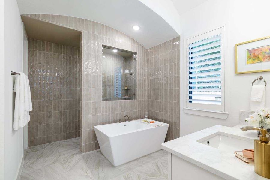 Furnished interior in a model home at The George in Richmond (Image 7).