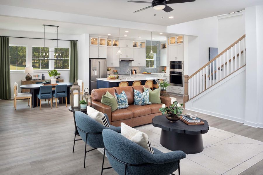 Furnished interior in a model home at The River District – Excursion Collection in Charlotte (Image 7).