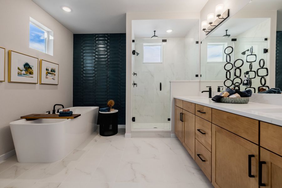 Furnished interior in a model home at Painted Prairie in Aurora (Image 56).