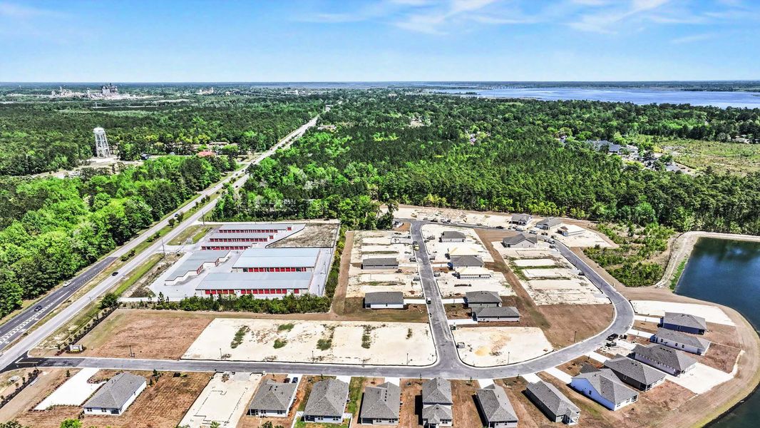 Aerial view of the South Island Landing community in Georgetown, SC, showing layout and nearby surroundings (Image 11).