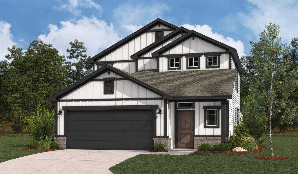 Front exterior of a home in the Highland Ridge community, located in New Braunfels, TX (Image 16).