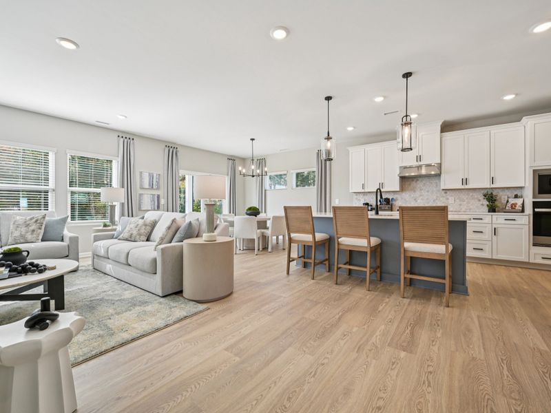 Great room in the Johnson floorplan at a Meritage Homes community in Raleigh, NC. Great room in the Johnson floorplan at a Meritage Homes community in Raleigh, NC.