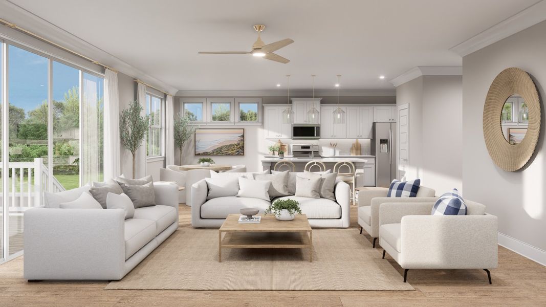 Furnished interior in a model home at Rivers Reach in Yemassee (Image 20). Furnished interior in a model home at Rivers Reach in Yemassee (Image 20).