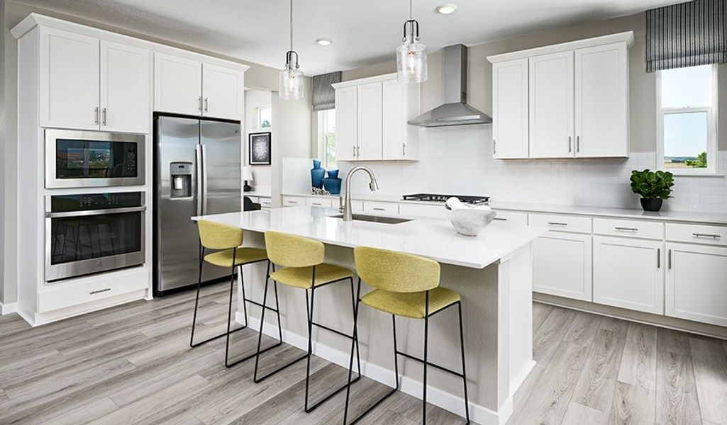 Furnished interior in a model home at Sorrel Ranch in Aurora (Image 4). Furnished interior in a model home at Sorrel Ranch in Aurora (Image 4).