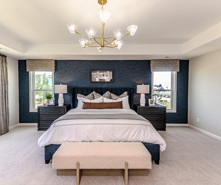 Furnished interior in a model home at The View in Durham (Image 28).
