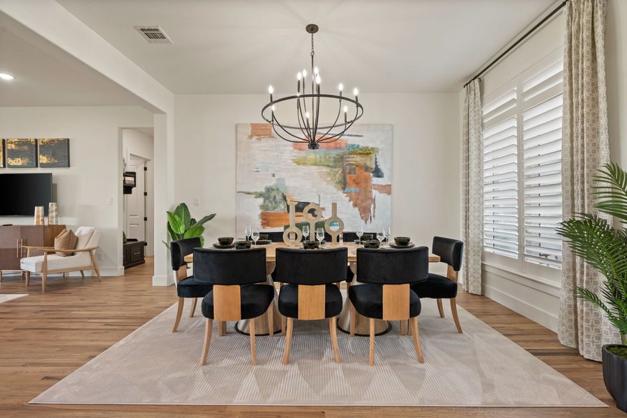 Furnished interior in a model home at Settlers Glen in New Fairview (Image 5). Furnished interior in a model home at Settlers Glen in New Fairview (Image 5).