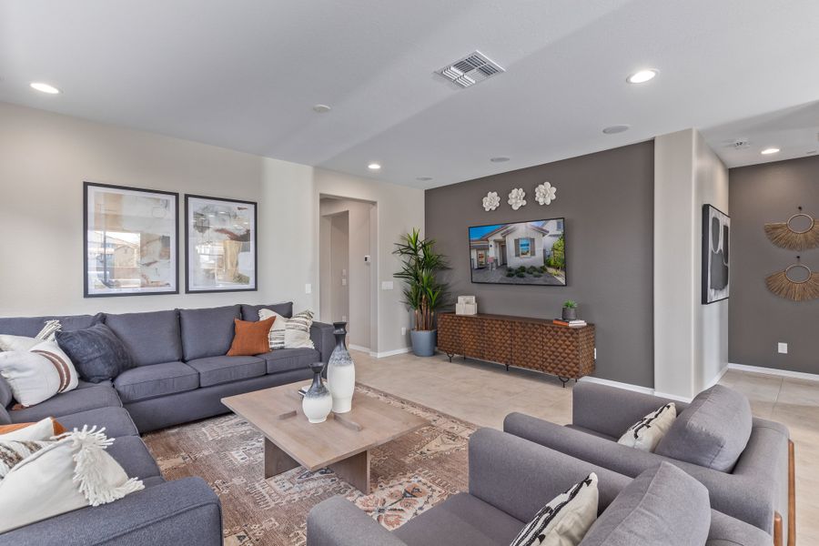 Furnished interior in a model home at Rio Vista at Rancho Mercado in Surprise (Image 6).
