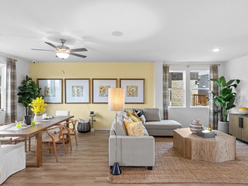 Furnished interior in a model home at Horizon Pointe in Converse (Image 6).