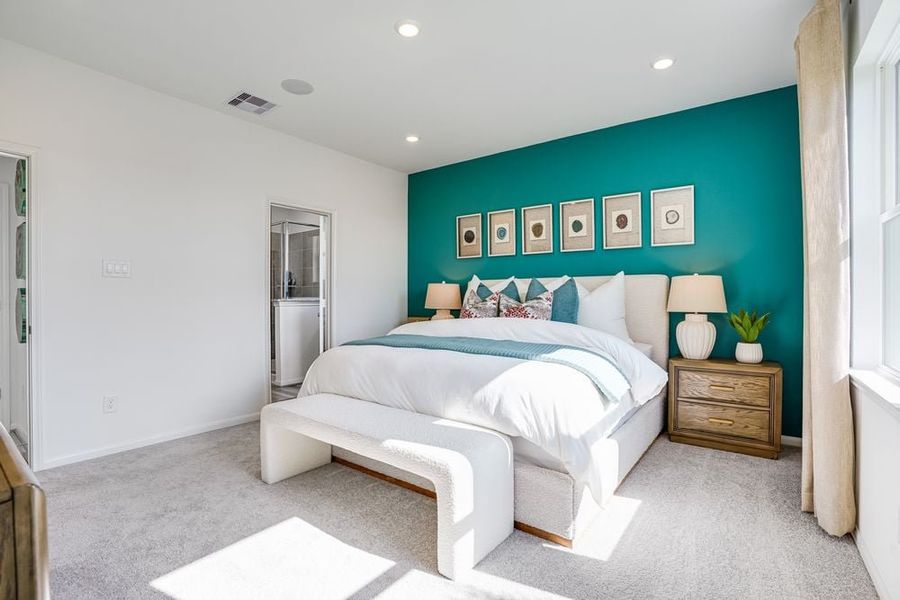 Furnished interior in a model home at Raburn Reserve 50s in Tomball (Image 87).