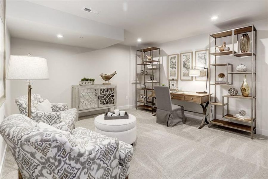 Furnished interior in a model home at Townes at The Station in Apex (Image 7).