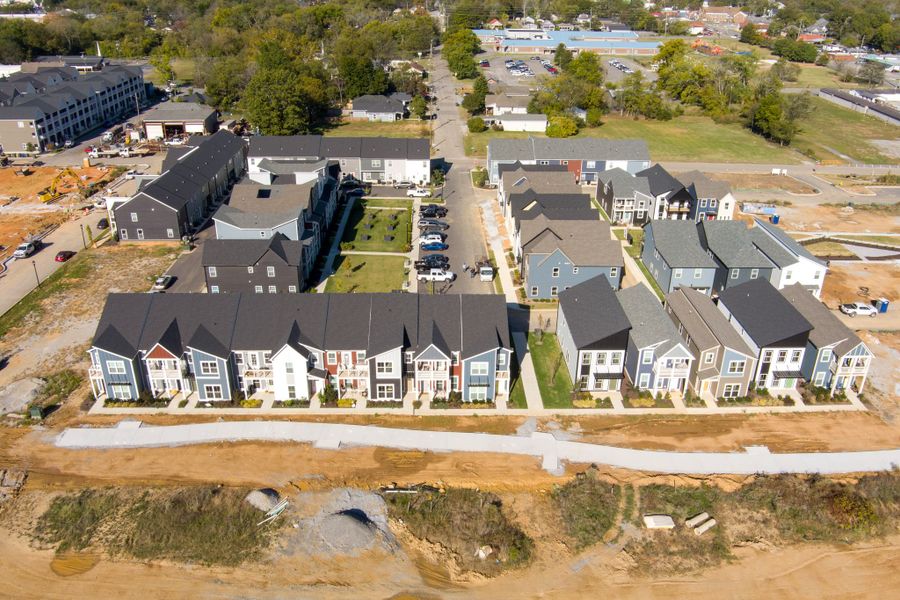 Aerial view of the The Parks of Mill Town community in Chattanooga, TN, showing layout and nearby surroundings (Image 19).