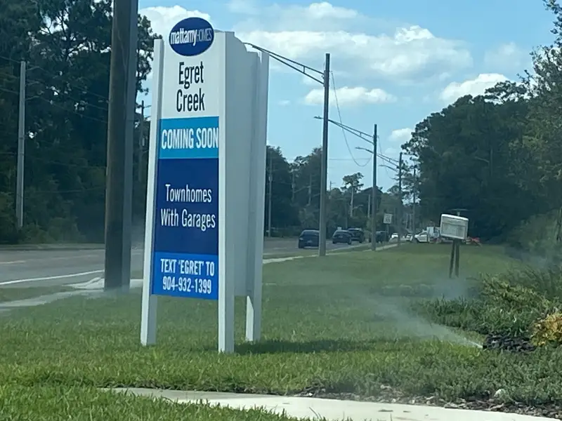 Upcoming townhomes in Egret Creek by Mattamy Homes, promising garages and modern living in Jacksonville, FL.