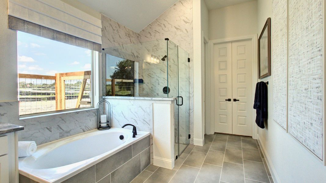 Furnished interior in a model home at The Crossvine in Schertz (Image 29).