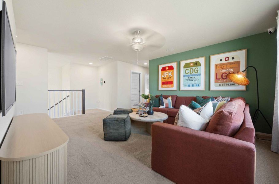 Furnished interior in a model home at Hunters Ranch in San Antonio (Image 37).