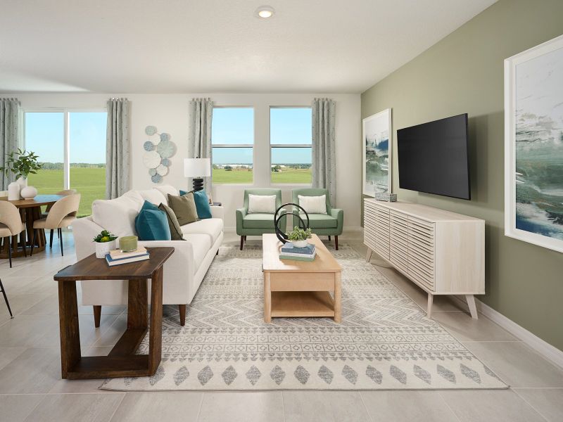 Great Room of the Bluebell model at Benton Hills.