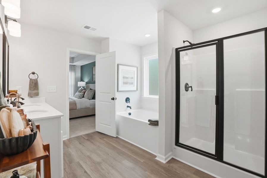 Furnished interior in a model home at Broadway Lake in Anderson (Image 38).