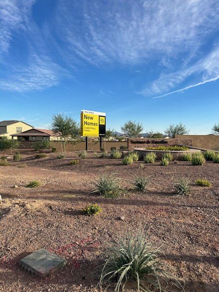 New homes in Ventana de Estrellas Traditions by KB Home, Goodyear, AZ, showcased in a serene desert landscape.