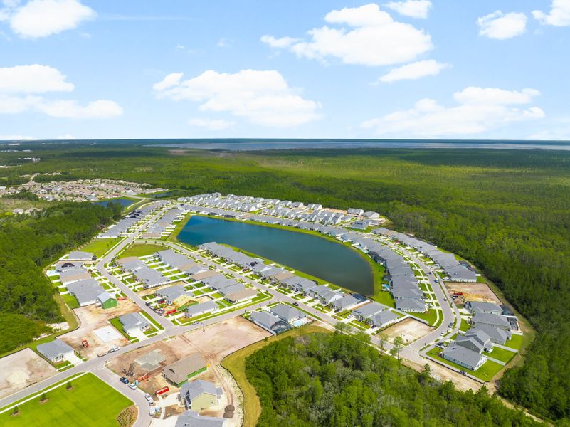 Aerial view of the Breakfast Point East community in Panama City Beach, FL, showing layout and nearby surroundings (Image 20).