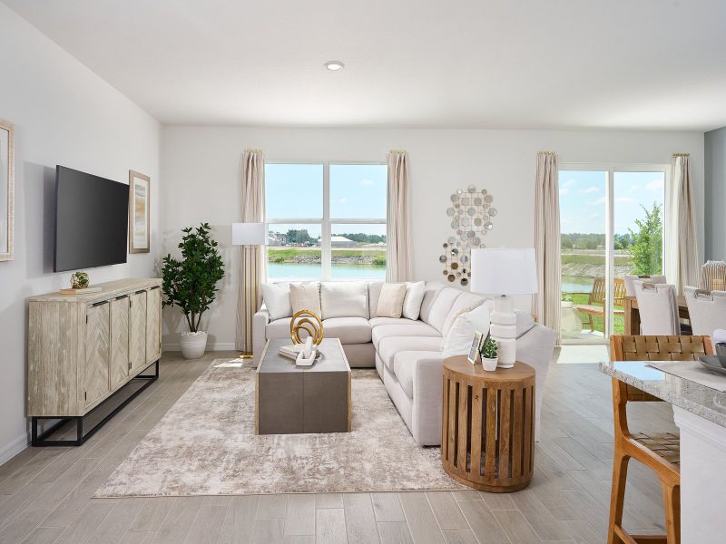 The Living Room of the Foxglove Model at the Grove at Stuart Crossing.