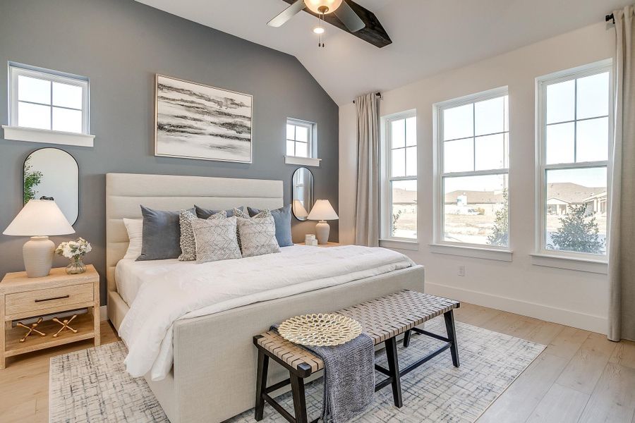 Furnished interior in a model home at MidTowne in Midlothian (Image 29).