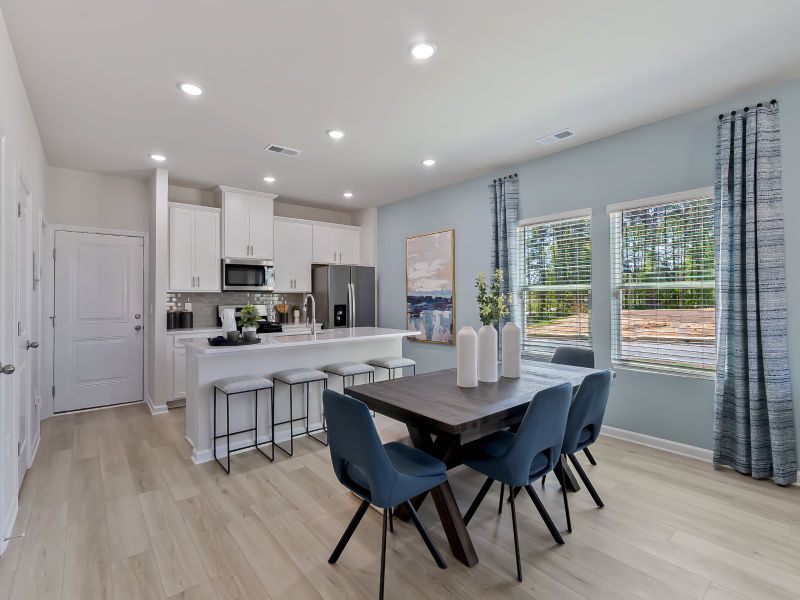 Furnished interior in a model home at The Rows at Buffaloe Reserve in Raleigh (Image 8).