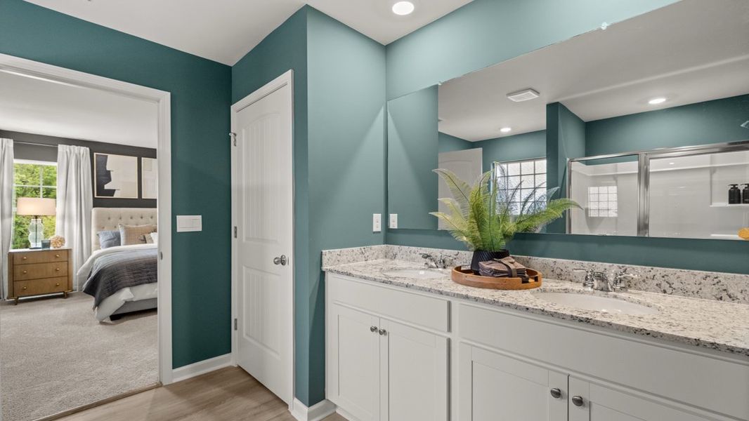 Furnished interior in a model home at Sheffield Highlands in Dallas (Image 40).