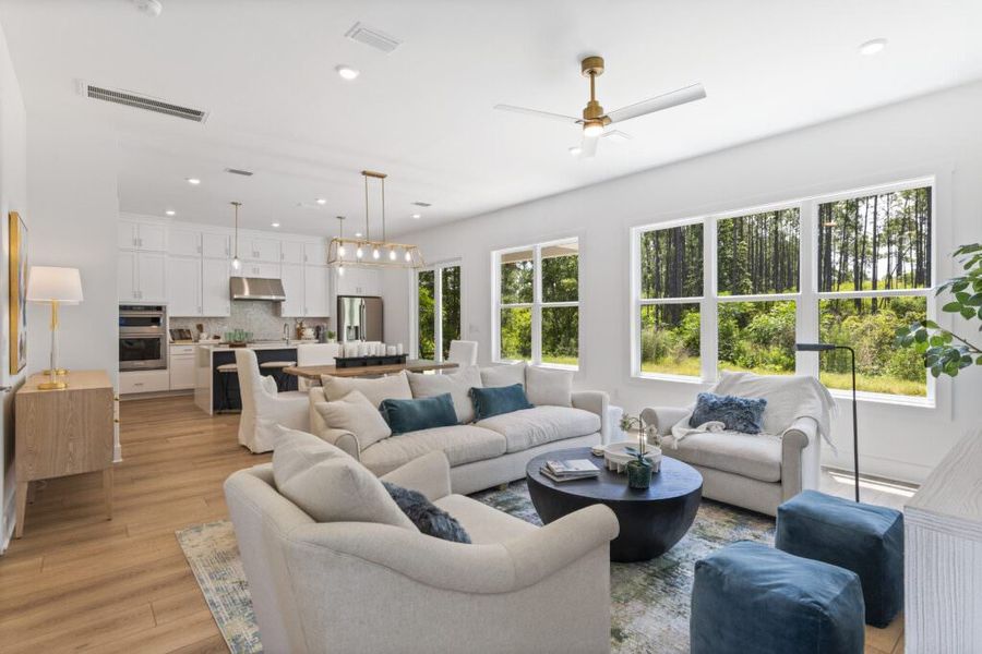 Furnished interior in a model home at Brizo in Santa Rosa Beach (Image 7).
