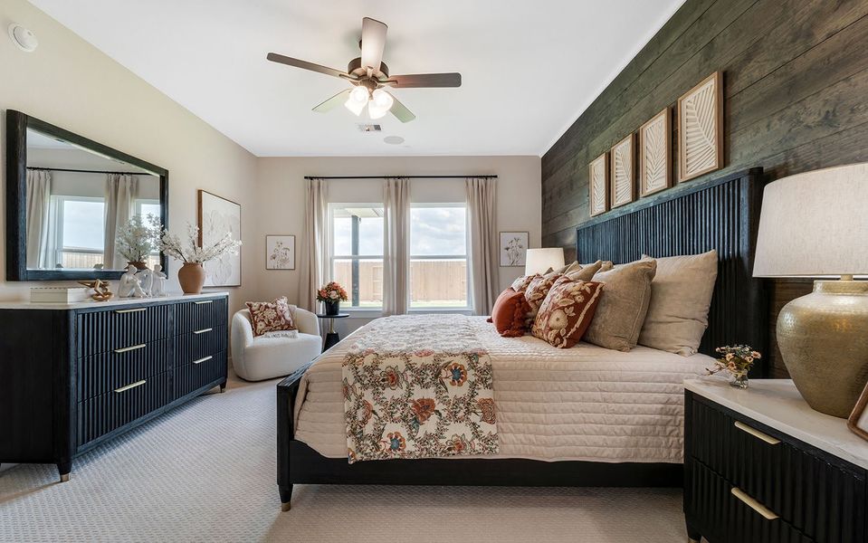Furnished interior in a model home at Harvest Pointe in Needville (Image 18).
