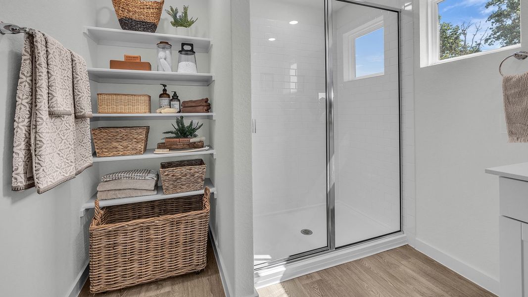 Furnished interior in a model home at Sonoma Oaks in Fredericksburg (Image 34).