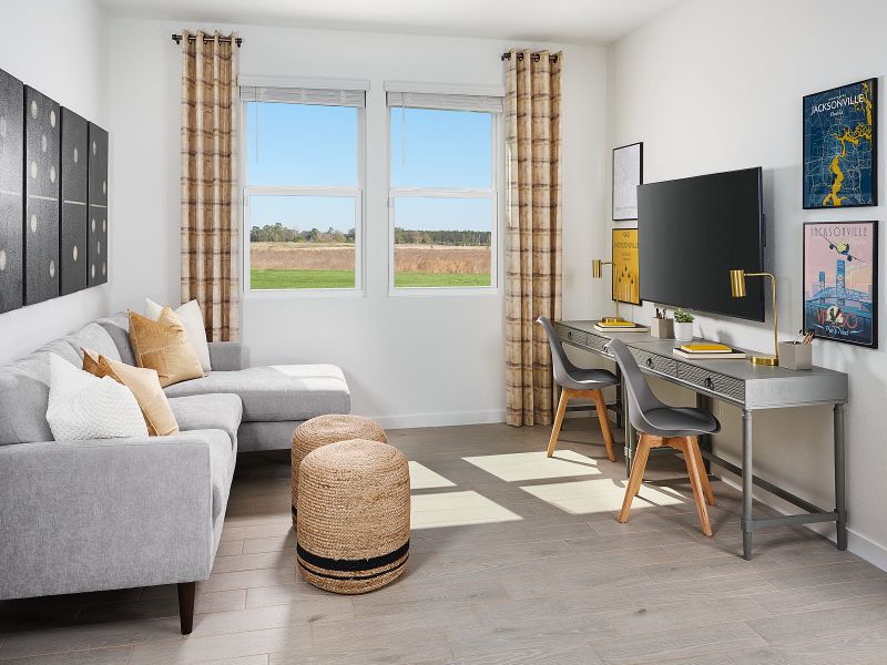 The flex room of the Orchid at Lakes at Bella Lago.