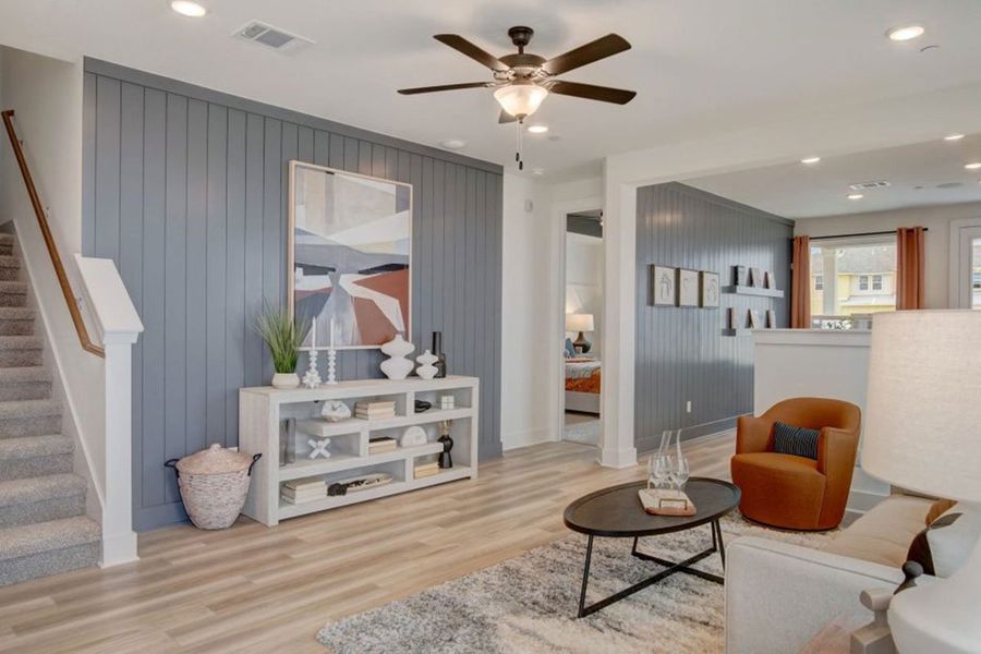 Furnished interior in a model home at Avery Centre in Round Rock (Image 43).