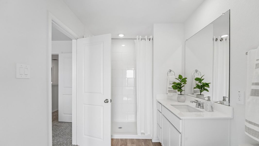 Furnished interior in a model home at Marigold in Kyle (Image 23).