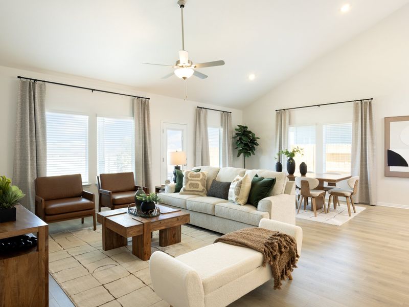 Furnished interior in a model home at Prairie Winds - Boulevard Collection in Hutto (Image 8). Furnished interior in a model home at Prairie Winds - Boulevard Collection in Hutto (Image 8).