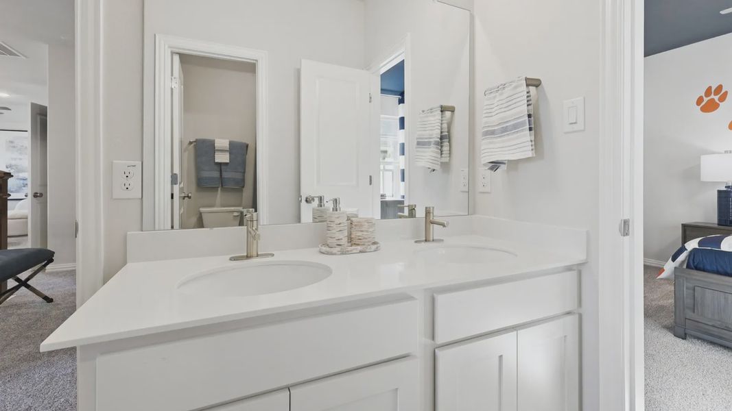 Furnished interior in a model home at Green Meadows in Celina (Image 36). Furnished interior in a model home at Green Meadows in Celina (Image 36).