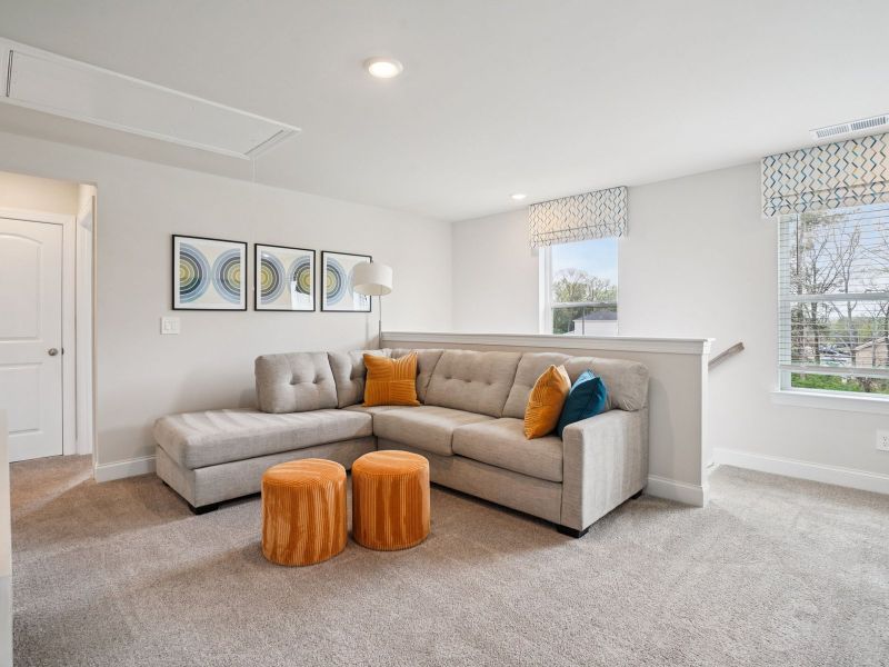 Furnished interior in a model home at Crestview - Ridge Series in Nashville (Image 9).