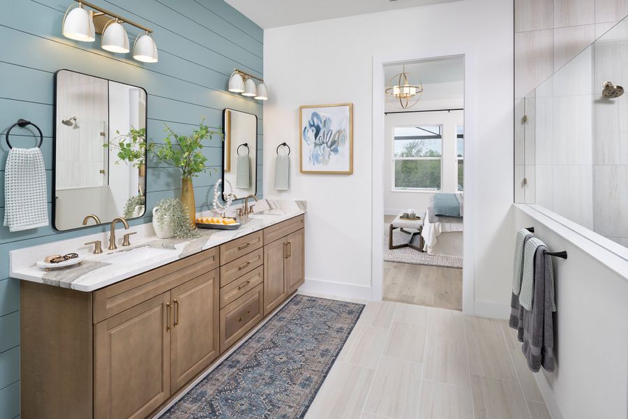 Furnished interior in a model home at Palmera Wellen Park - Classic Series in Venice (Image 23).