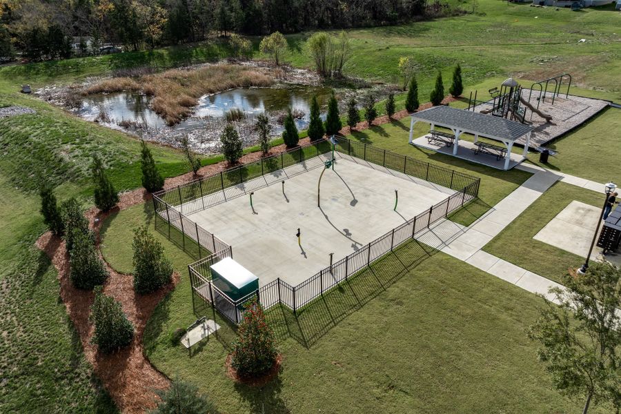 Community Entrance with Splash Pad, Park, Mail Kiosk and more!