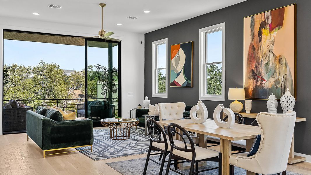 Furnished interior in a model home at The Park at Sunridge in Austin (Image 28).