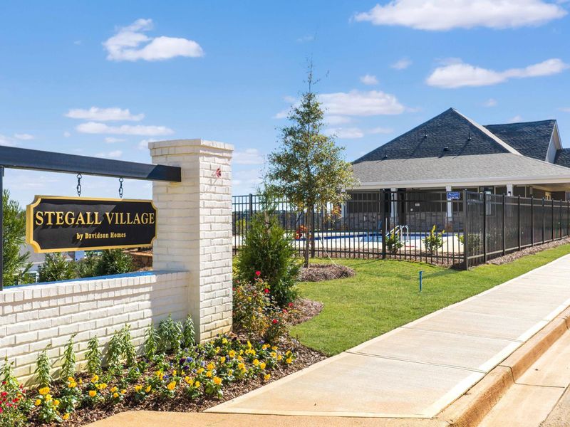 Entrance to the Stegall Village community in Emerson, GA, featuring signage and landscaping (Image 2). Entrance to the Stegall Village community in Emerson, GA, featuring signage and landscaping (Image 2).