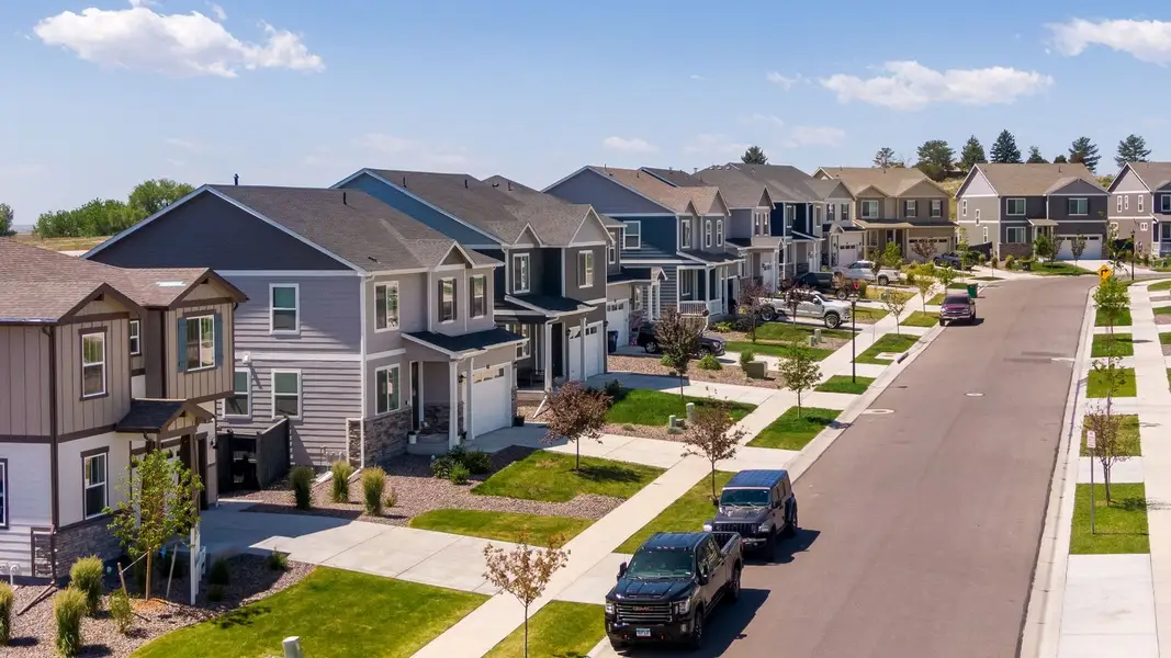 Aerial view of the Westgate community in Greeley, CO, showing layout and nearby surroundings (Image 6). Aerial view of the Westgate community in Greeley, CO, showing layout and nearby surroundings (Image 6).