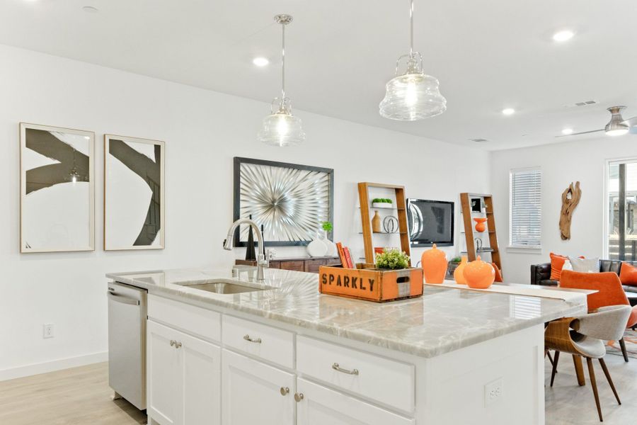 Furnished interior in a model home at Windsong Ranch Townhomes in Prosper (Image 43).