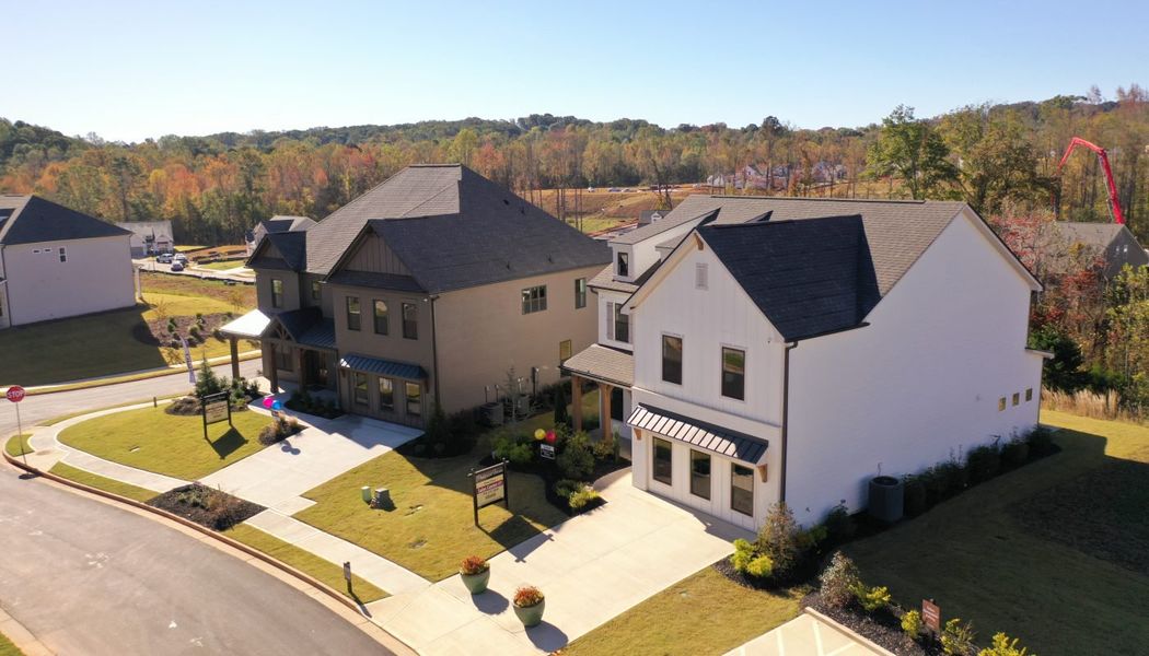 Aerial view of the Ponderosa Farms Reserve community in Gainesville, GA, showing layout and nearby surroundings (Image 9).