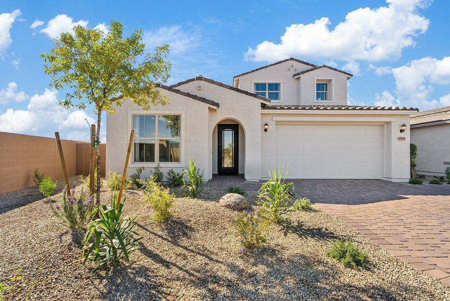 Front exterior of a home in the Ladera Trails Encore community, located in San Tan Valley, AZ (Image 1). Front exterior of a home in the Ladera Trails Encore community, located in San Tan Valley, AZ (Image 1).