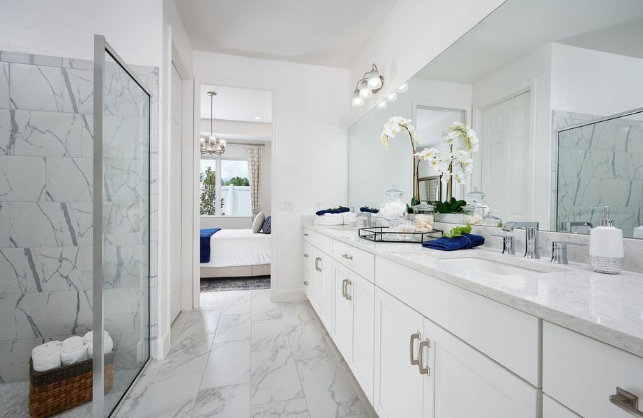 Furnished interior in a model home at Leela Reserve in Tavares (Image 42).