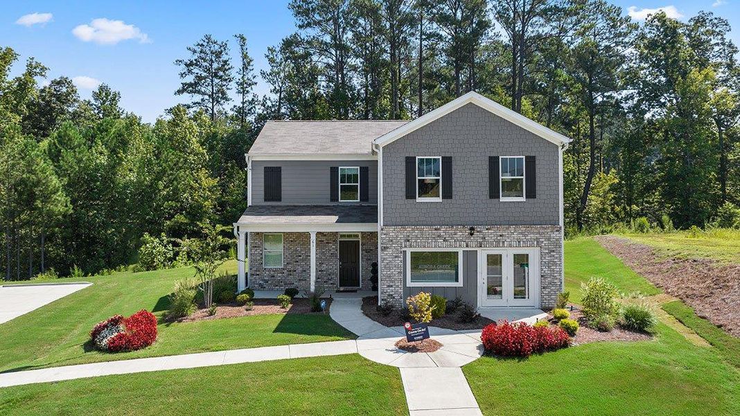 Front exterior of a home in the Aurora Creek community, located in Dallas, GA (Image 3).