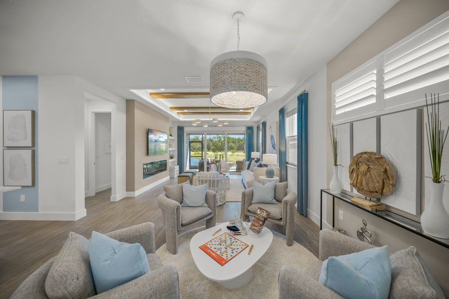 Furnished interior in a model home at Shellstone at Waterside in Sarasota (Image 51).