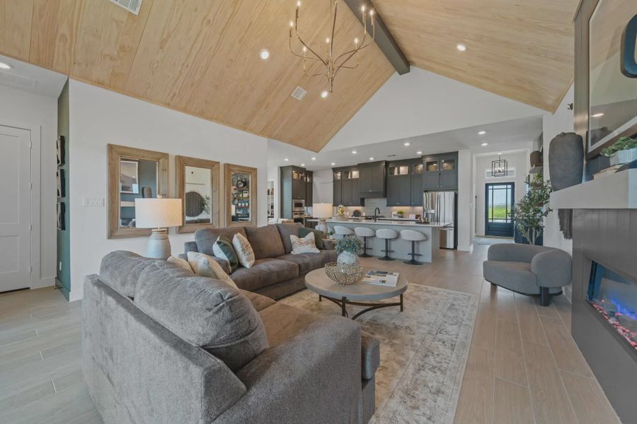Furnished interior in a model home at Attwater 65's in Waller (Image 5).